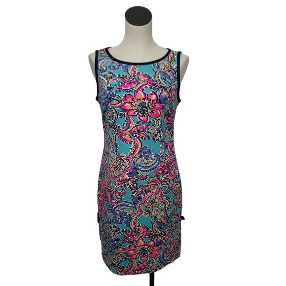 Lilly Pulitzer Sleeveless Francesca Mini Dress in Blue Pink Combo Womens Medium - Picture 2 of 13
